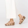 Yokono Sandalia Cuña Bari 303 Beige | Mujer Sandalias De Cuña