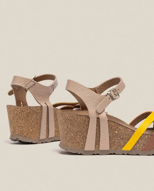 Yokono Sandalia Cuña Bari 302 Beige | Mujer Sandalias De Cuña