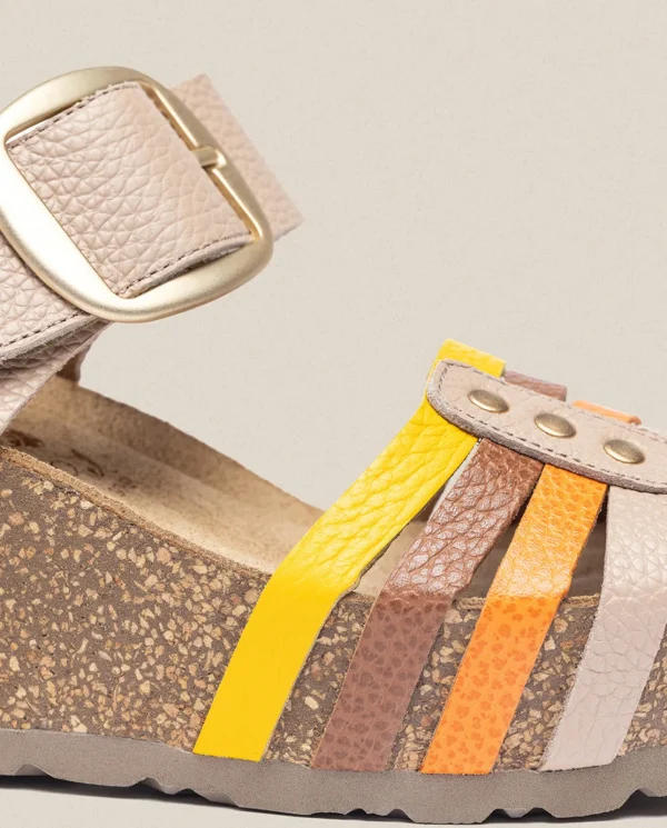 Yokono Sandalia Cuña Bari 304 Beige | Mujer Sandalias De Cuña