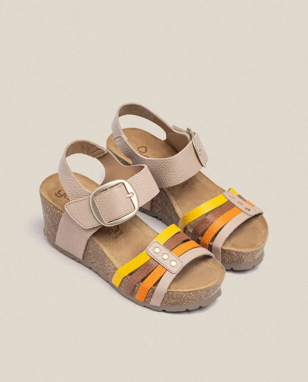 Yokono Sandalia Cuña Bari 304 Beige | Mujer Sandalias De Cuña