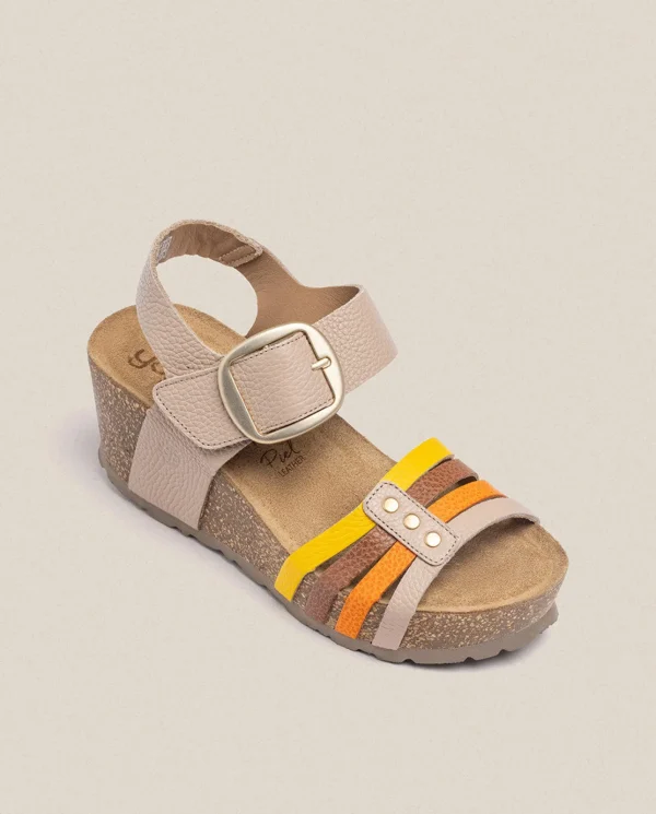 Yokono Sandalia Cuña Bari 304 Beige | Mujer Sandalias De Cuña