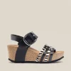 Yokono Sandalia Cuña Bari 304 Negro | Mujer Sandalias De Cuña