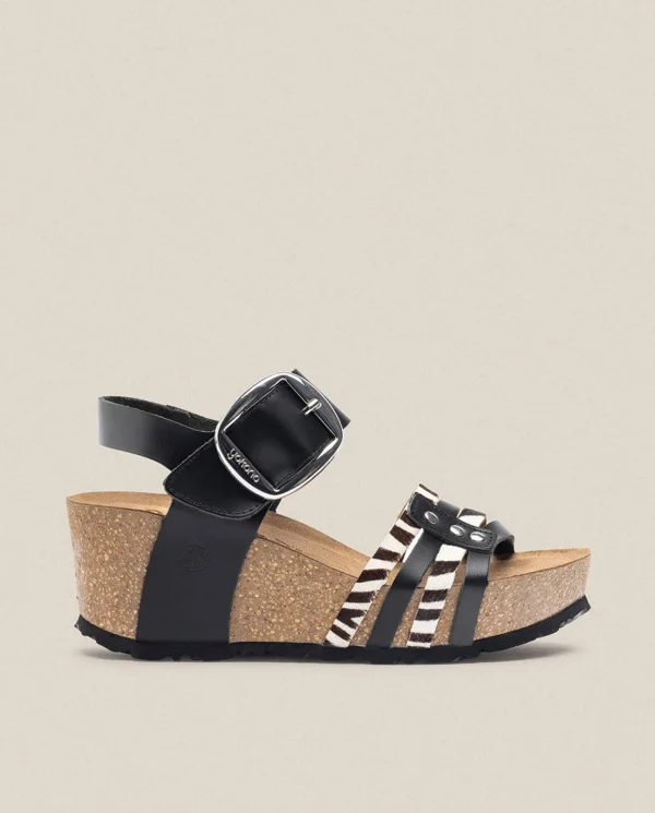 Yokono Sandalia Cuña Bari 304 Negro | Mujer Sandalias De Cuña