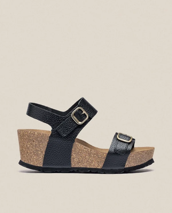Yokono Sandalia Cuña Bari 301 Negro | Mujer Sandalias De Cuña