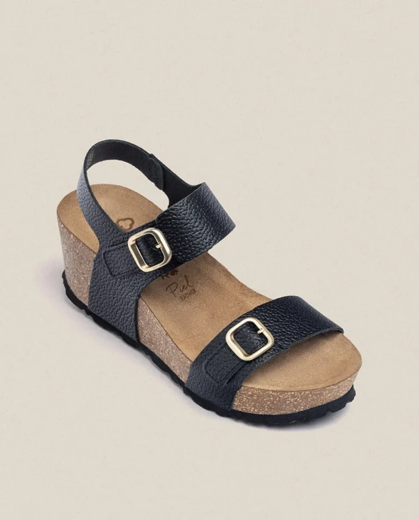 Yokono Sandalia Cuña Bari 301 Negro | Mujer Sandalias De Cuña