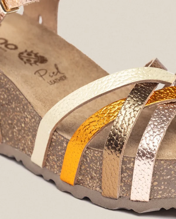 Yokono Sandalia Cuña Bari 302 Rosa | Mujer Sandalias De Cuña