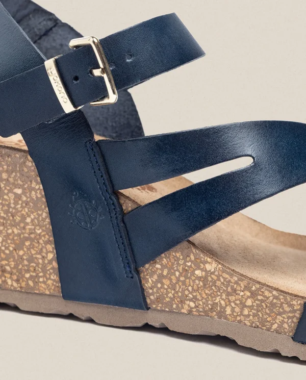 Yokono Sandalia Cuña Cadiz 302 Azul | Mujer Sandalias De Cuña