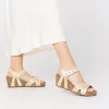 Yokono Sandalia Cuña Cadiz 303 Dorado | Mujer Sandalias De Cuña