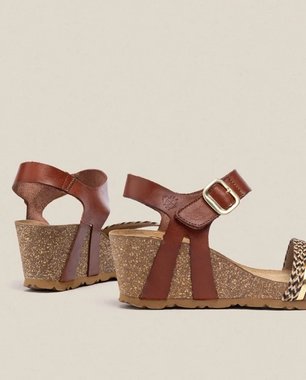 Yokono Sandalia Cuña Cadiz 306 Marrón | Mujer Sandalias De Cuña