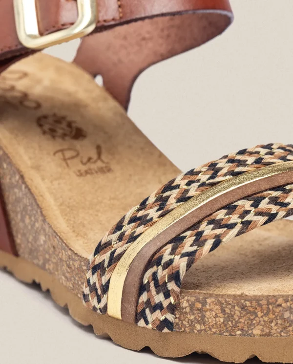 Yokono Sandalia Cuña Cadiz 306 Marrón | Mujer Sandalias De Cuña