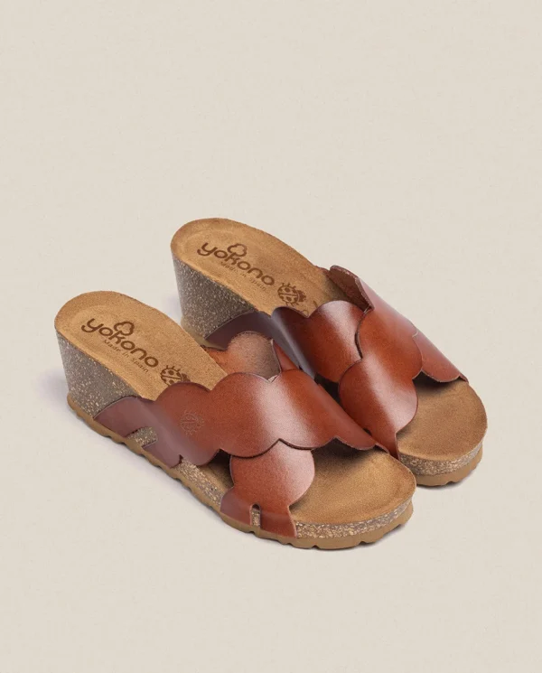 Yokono Sandalia Cuña Cadiz 300 Marrón | Mujer Sandalias De Cuña