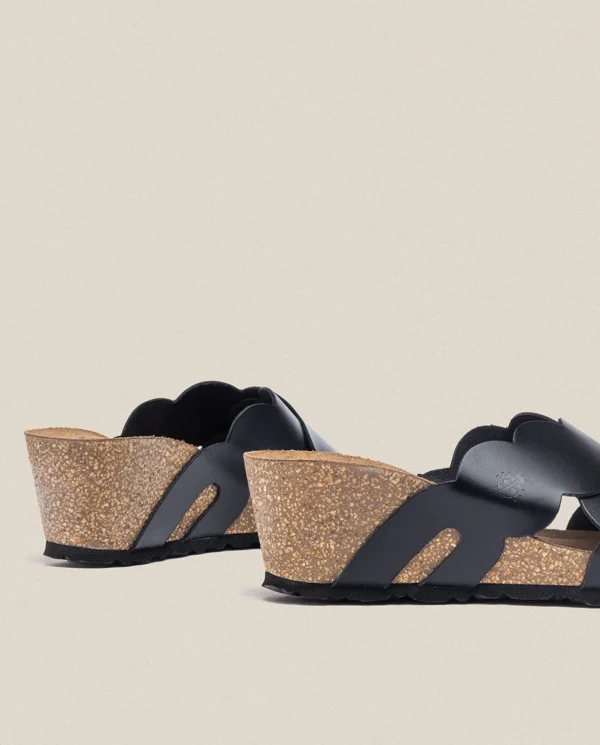 Yokono Sandalia Cuña Cadiz 300 Negro | Mujer Sandalias De Cuña