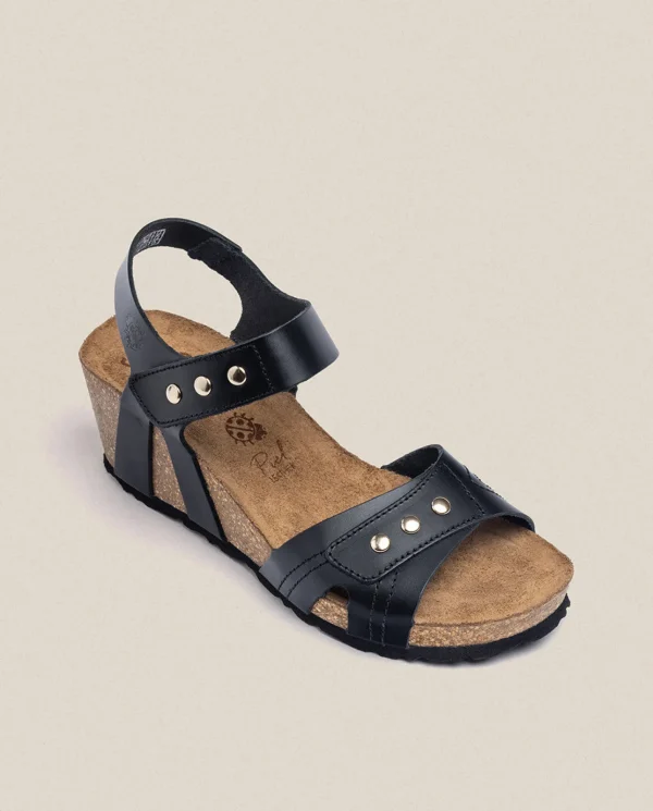 Yokono Sandalia Cuña Cadiz 303 Negro | Mujer Sandalias De Cuña