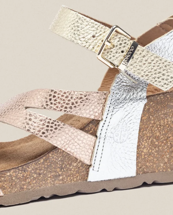 Yokono Sandalia Cuña Cadiz 302 Rosa | Mujer Sandalias De Cuña