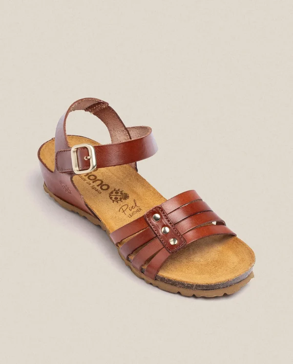 Yokono Sandalia De Cuña Monaco 051 Marrón | Mujer Sandalias De Cuña