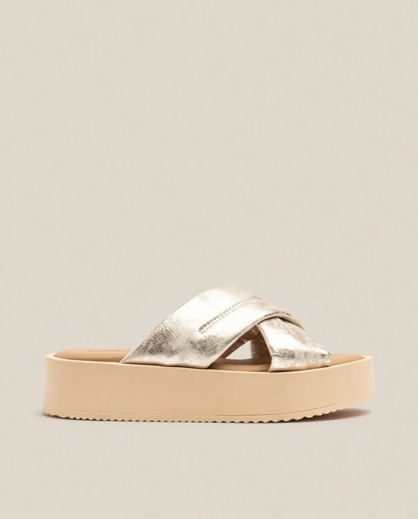 Yokono Sandalia De Plataforma CARMEN-004 Dorado | Mujer Sandalias De Plataforma