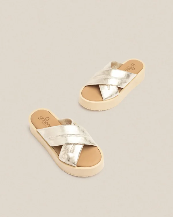 Yokono Sandalia De Plataforma CARMEN-004 Dorado | Mujer Sandalias De Plataforma