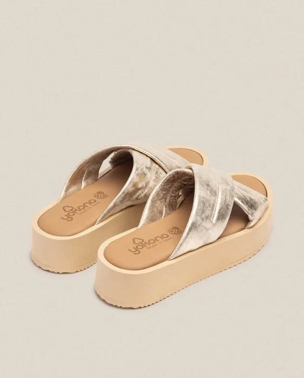 Yokono Sandalia De Plataforma CARMEN-004 Dorado | Mujer Sandalias De Plataforma