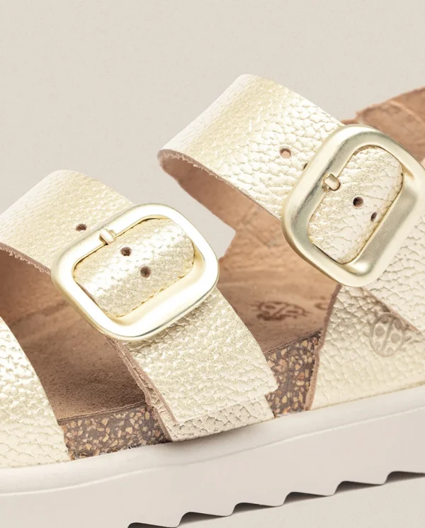 Yokono Sandalia De Plataforma Tunez 127 Dorado | Mujer Sandalias De Plataforma