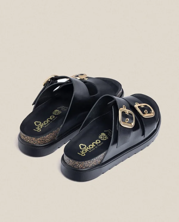 Yokono Sandalia De Plataforma Tunez 130 Negro | Mujer Sandalias De Plataforma
