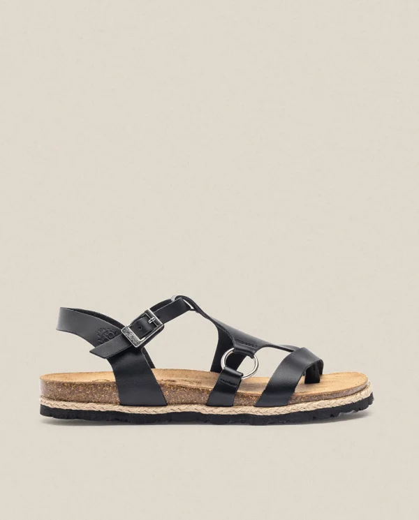 Yokono Sandalia Plana Chipre 021 Negro | Mujer Sandalias De Plataforma | Sandalias Planas
