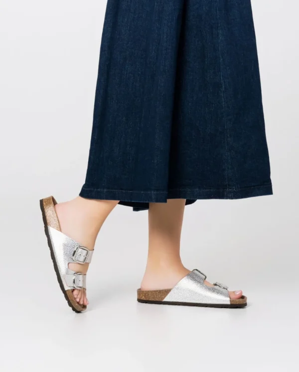 Yokono Sandalia Plana Granada 700 Plata | Mujer Sandalias Planas
