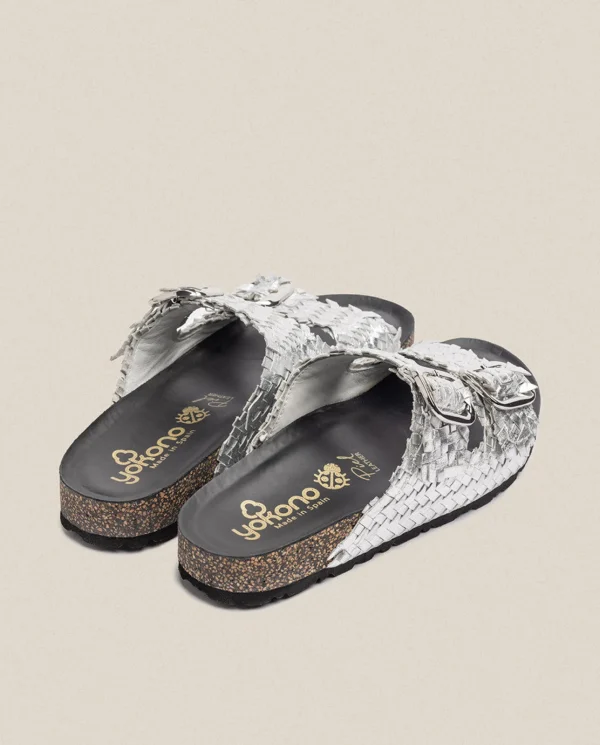 Yokono Sandalia Plana Jerba 143 Plata | Mujer Sandalias Planas