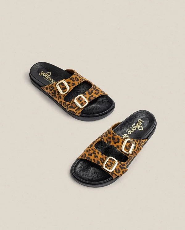 Yokono Sandalia Plana Morena 700 Leopardo | Mujer Sandalias Planas