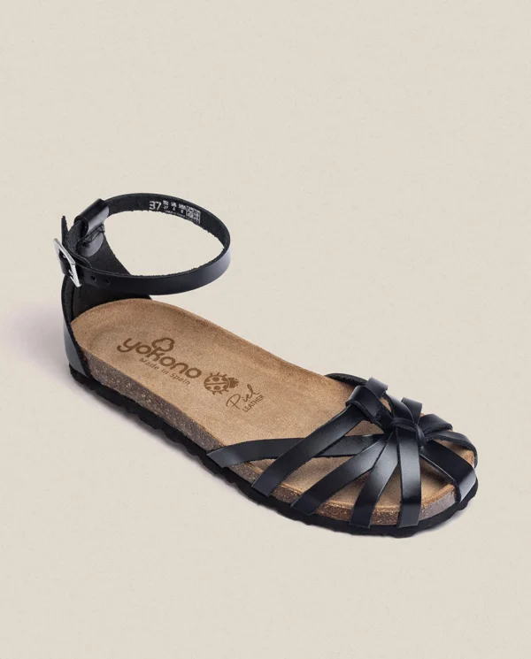 Yokono Sandalia Plana Villa 011 Negro | Mujer Sandalias Planas